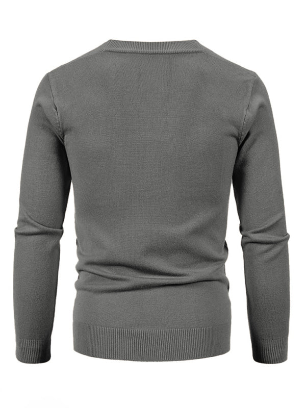 Alessandro Montclair — New men's casual solid color V-neck sweater cardigan sweater, alternate view 7