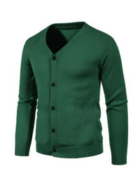 Alessandro Montclair — New men's casual solid color V-neck sweater cardigan sweater