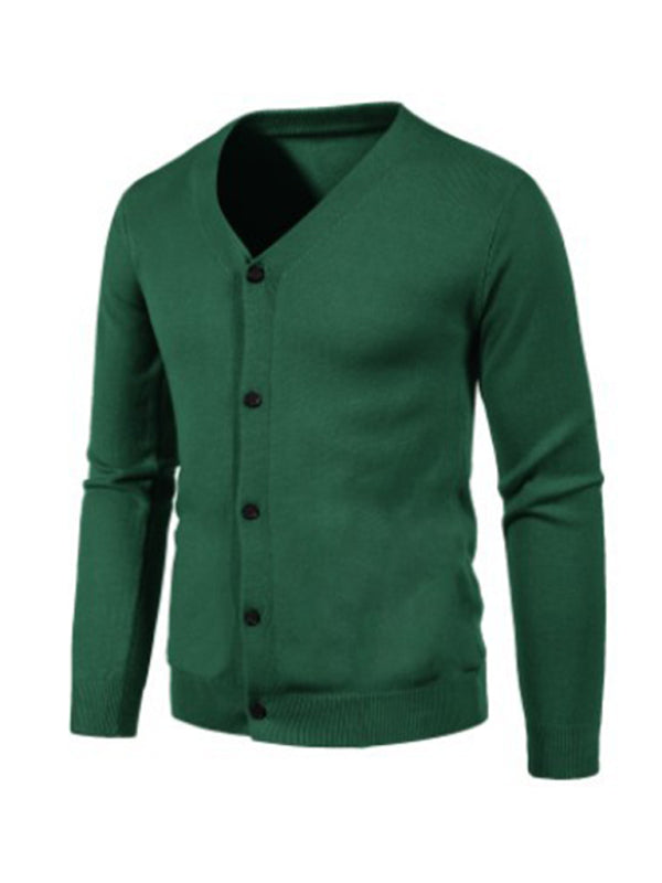 Alessandro Montclair — New men's casual solid color V-neck sweater cardigan sweater