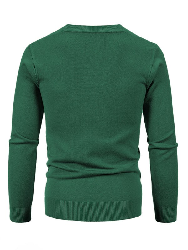 Alessandro Montclair — New men's casual solid color V-neck sweater cardigan sweater, alternate view 2