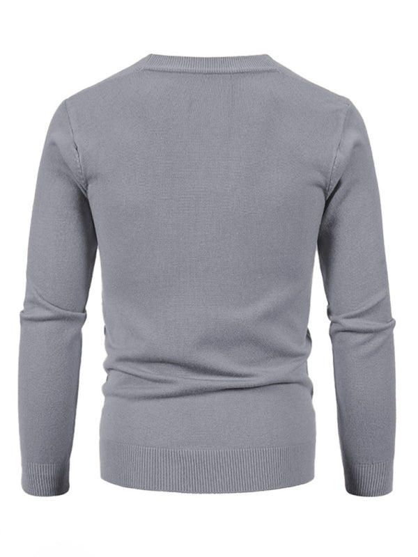 Alessandro Montclair — New men's casual solid color V-neck sweater cardigan sweater, alternate view 20