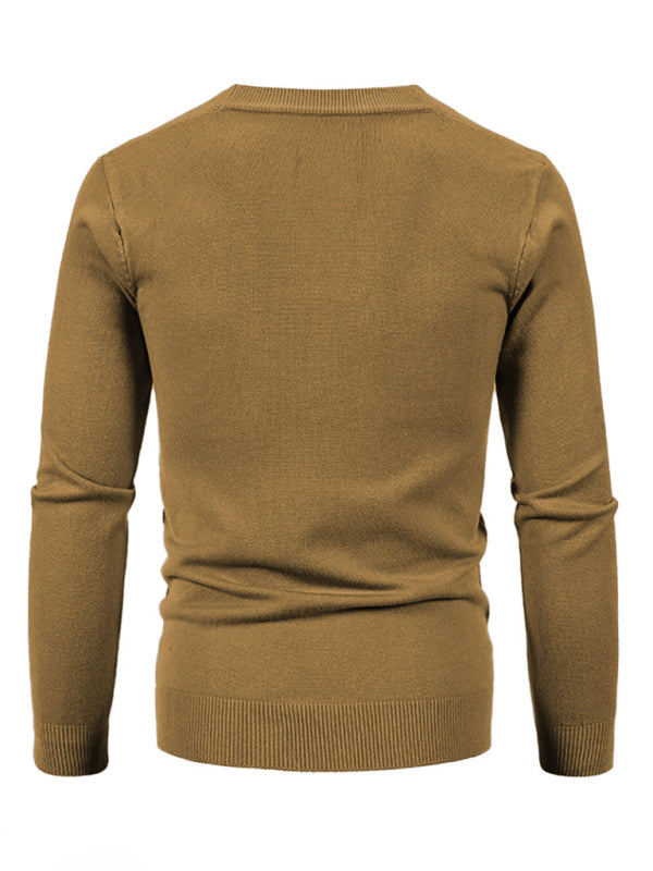 Alessandro Montclair — New men's casual solid color V-neck sweater cardigan sweater, alternate view 5