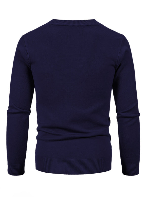 Alessandro Montclair — New men's casual solid color V-neck sweater cardigan sweater, alternate view 21