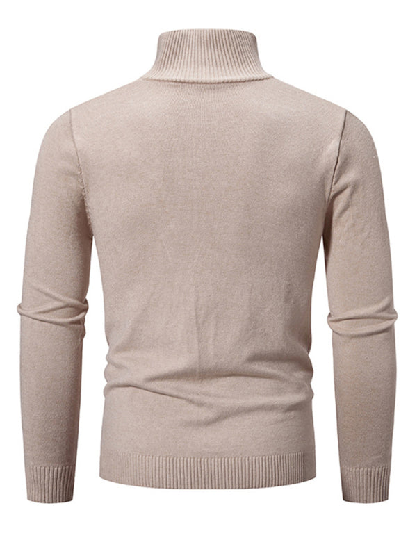Zacharie Laurent — Men's casual solid color sweater half zipper pullover stand collar sweater, alternate view 14