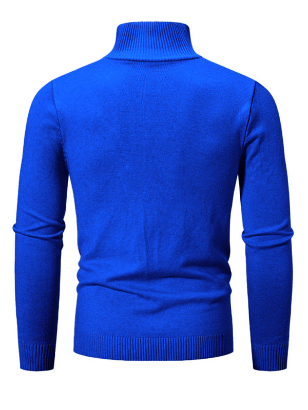Zacharie Laurent — Men's casual solid color sweater half zipper pullover stand collar sweater, alternate view 11