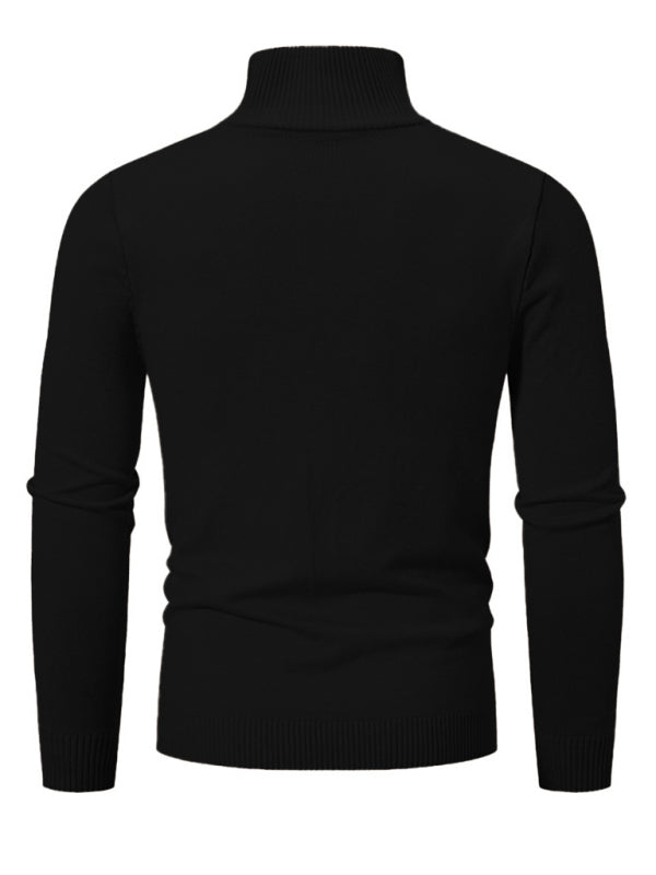 Zacharie Laurent — Men's casual solid color sweater half zipper pullover stand collar sweater, alternate view 18