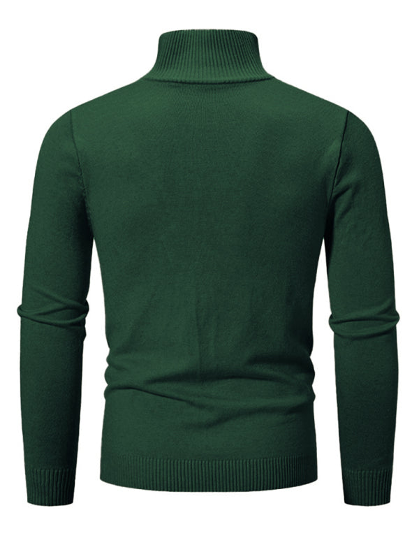Zacharie Laurent — Men's casual solid color sweater half zipper pullover stand collar sweater, alternate view 2