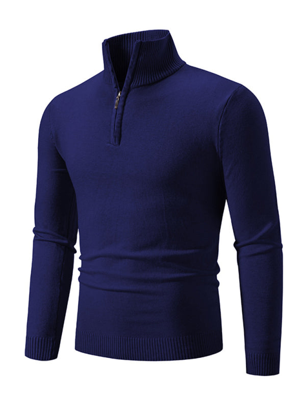 Zacharie Laurent — Men's casual solid color sweater half zipper pullover stand collar sweater, alternate view 21