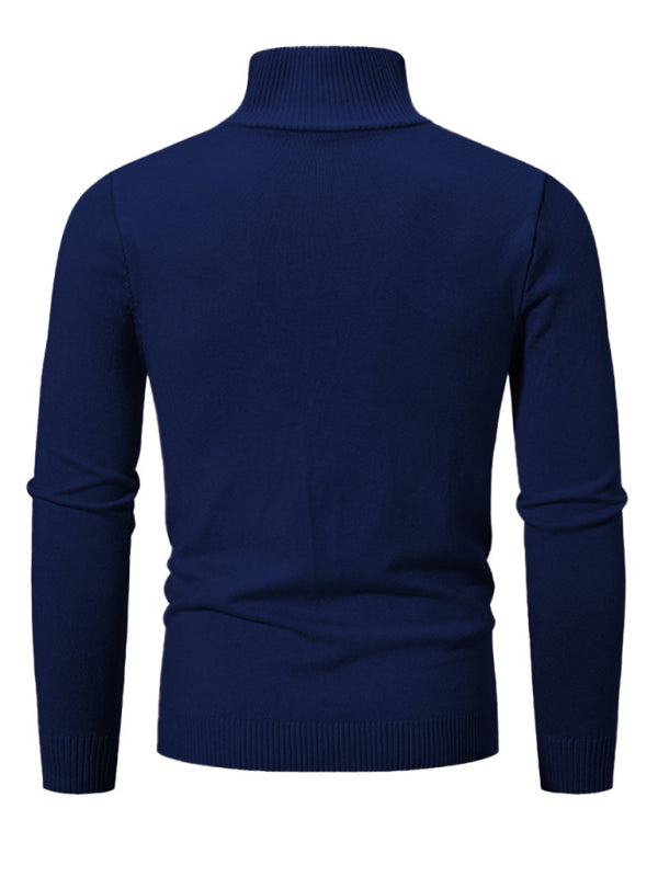 Zacharie Laurent — Men's casual solid color sweater half zipper pullover stand collar sweater, alternate view 20