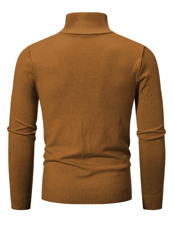 Zacharie Laurent — Men's casual solid color sweater half zipper pullover stand collar sweater, alternate view 16