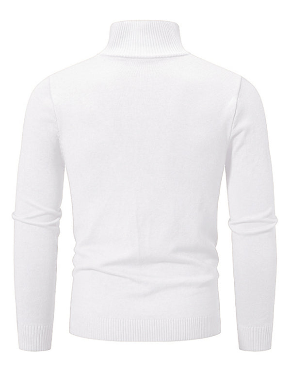 Zacharie Laurent — Men's casual solid color sweater half zipper pullover stand collar sweater, alternate view 7