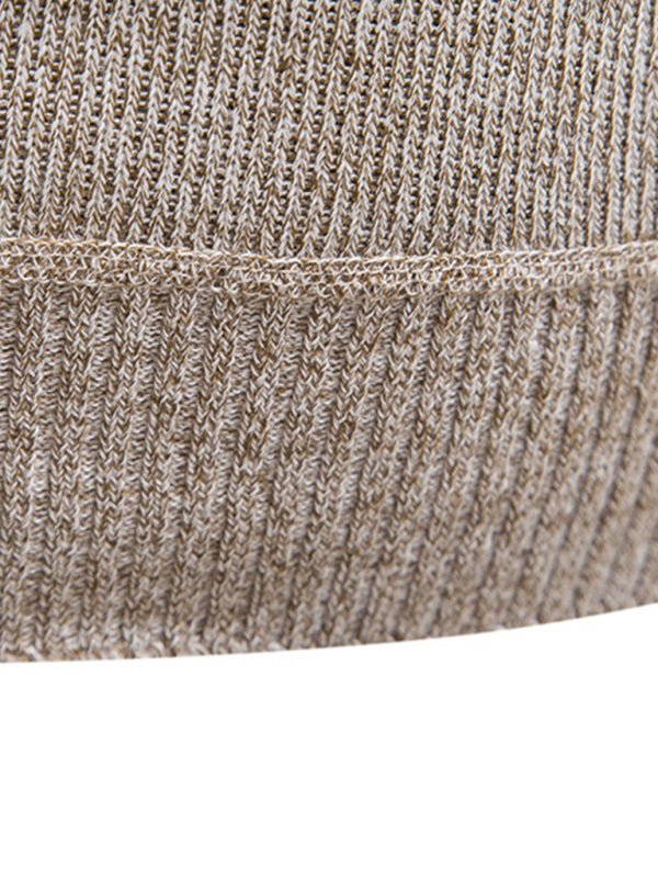 Men's stand-up collar thickened patchwork half-zip lapel sweater pullover sweater