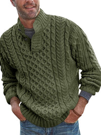 Xavier Laurent — Men's Solid Color Half Turtle Collar Slim Fit Long Sleeve Knitted Sweater