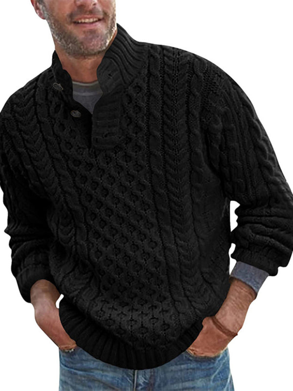 Xavier Laurent — Men's Solid Color Half Turtle Collar Slim Fit Long Sleeve Knitted Sweater, alternate view 7