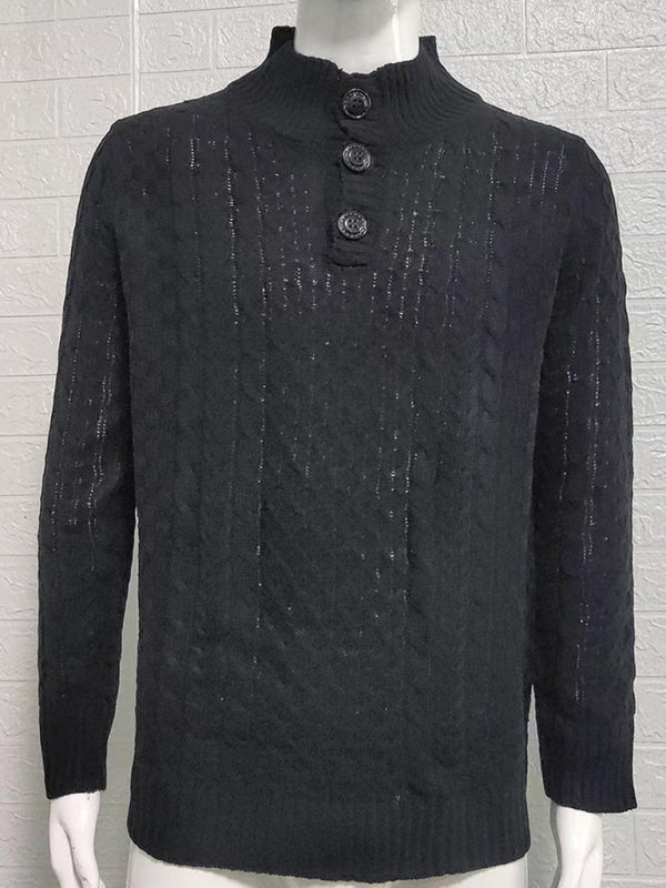 Xavier Laurent — Men's Solid Color Half Turtle Collar Slim Fit Long Sleeve Knitted Sweater, alternate view 8