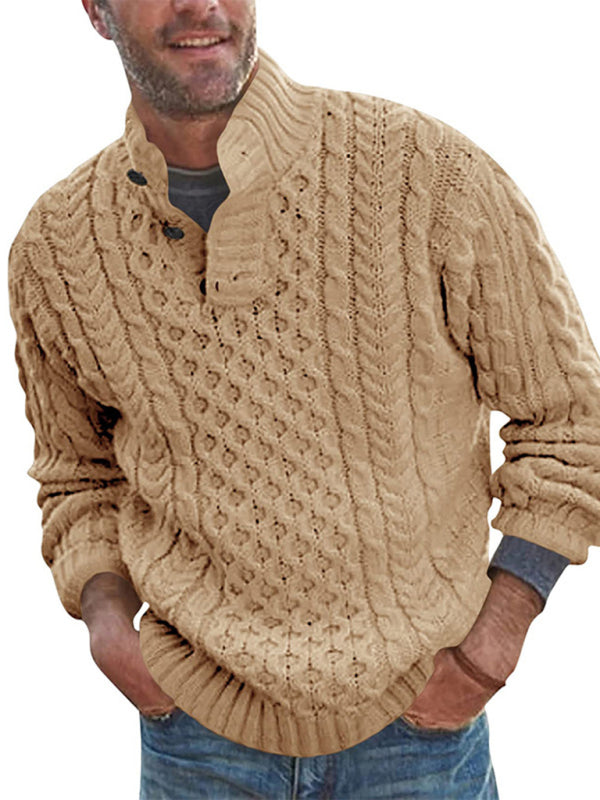 Xavier Laurent — Men's Solid Color Half Turtle Collar Slim Fit Long Sleeve Knitted Sweater, alternate view 6
