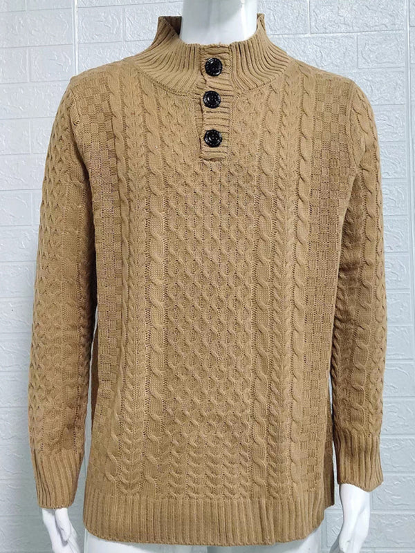 Xavier Laurent — Men's Solid Color Half Turtle Collar Slim Fit Long Sleeve Knitted Sweater, alternate view 5
