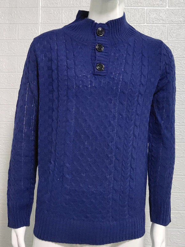 Xavier Laurent — Men's Solid Color Half Turtle Collar Slim Fit Long Sleeve Knitted Sweater, alternate view 10