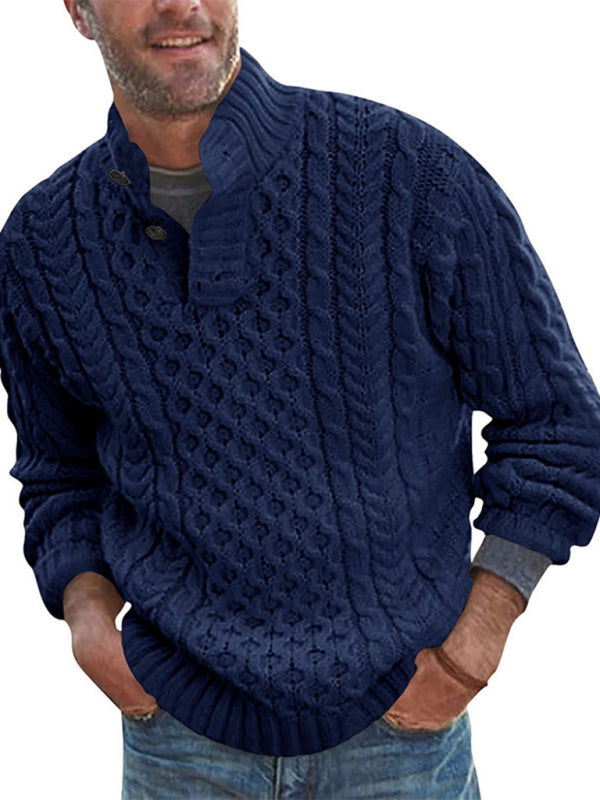 Xavier Laurent — Men's Solid Color Half Turtle Collar Slim Fit Long Sleeve Knitted Sweater, alternate view 9