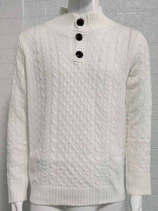 Xavier Laurent — Men's Solid Color Half Turtle Collar Slim Fit Long Sleeve Knitted Sweater, alternate view 4