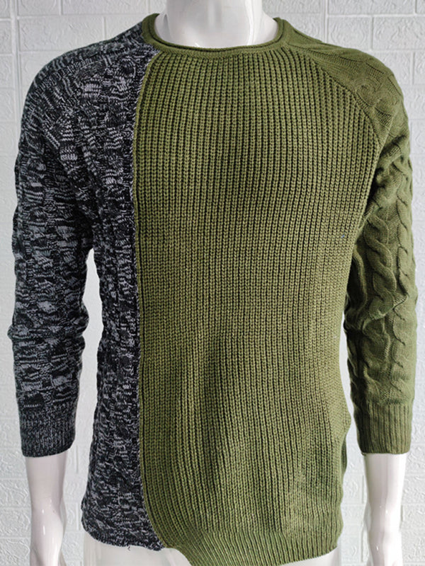 Damian Laurent — Men's new round neck long sleeve knitted slim sweater, alternate view 3