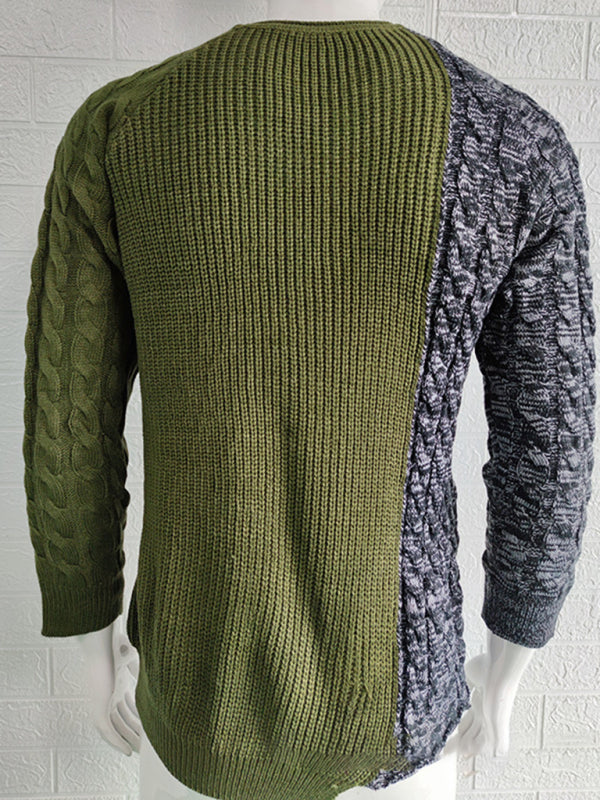 Damian Laurent — Men's new round neck long sleeve knitted slim sweater, alternate view 2
