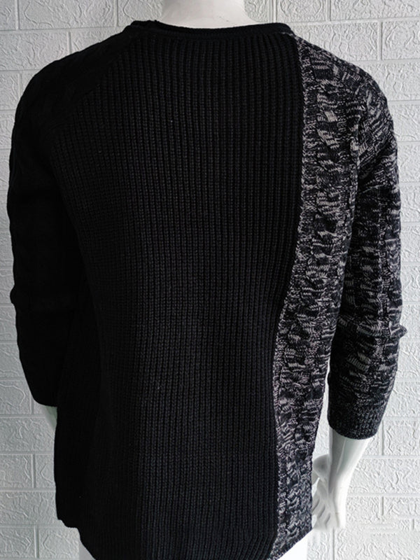 Damian Laurent — Men's new round neck long sleeve knitted slim sweater, alternate view 11