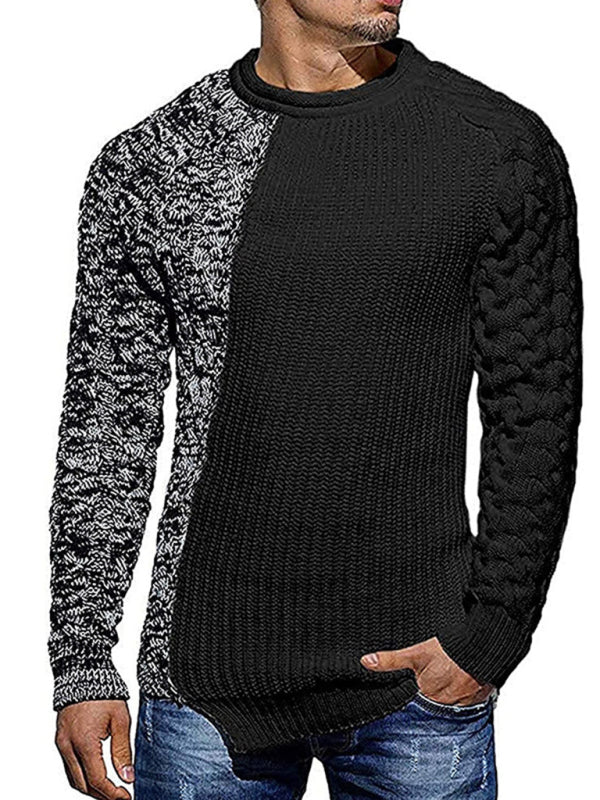 Damian Laurent — Men's new round neck long sleeve knitted slim sweater, alternate view 13