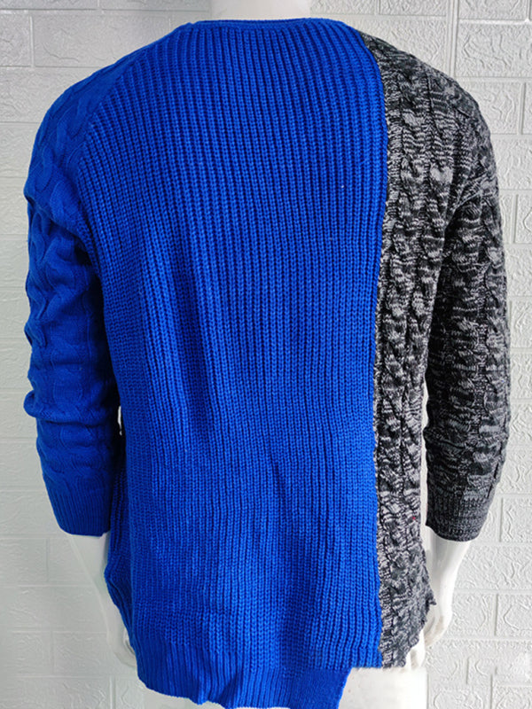 Damian Laurent — Men's new round neck long sleeve knitted slim sweater, alternate view 8