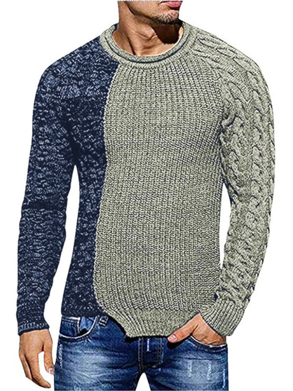 Damian Laurent — Men's new round neck long sleeve knitted slim sweater, alternate view 4