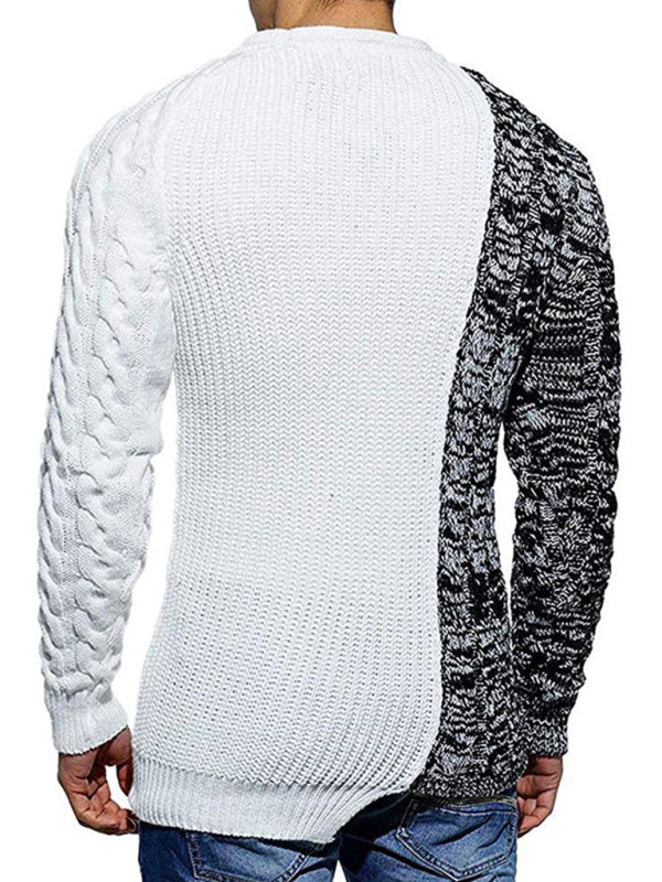Damian Laurent — Men's new round neck long sleeve knitted slim sweater, alternate view 5