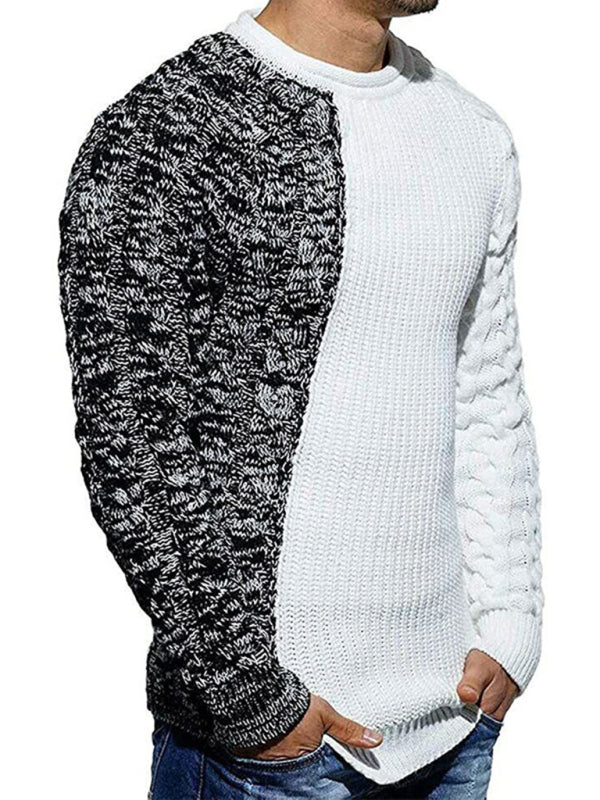 Damian Laurent — Men's new round neck long sleeve knitted slim sweater, alternate view 6