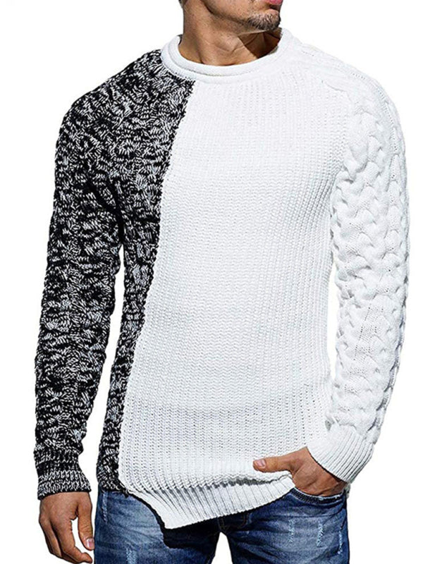 Damian Laurent — Men's new round neck long sleeve knitted slim sweater, alternate view 7