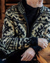 Men's Jacquard Knit Jacket Lapel Long Sleeve Jacket Sweater