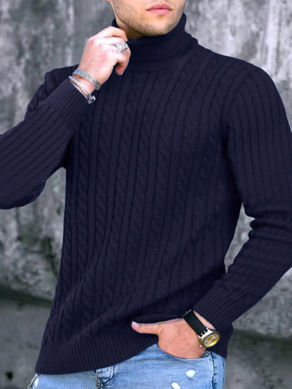Vincenzo Beaumont — Men's turtleneck casual tight stretch sweater, alternate view 10