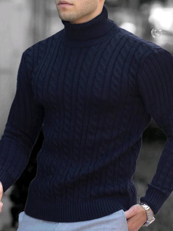 Vincenzo Beaumont — Men's turtleneck casual tight stretch sweater, alternate view 11