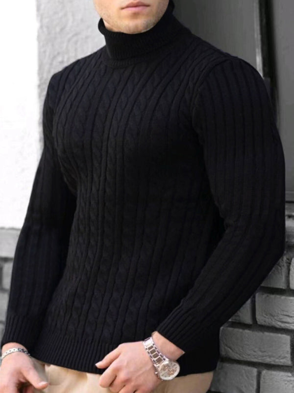 Vincenzo Beaumont — Men's turtleneck casual tight stretch sweater, alternate view 13