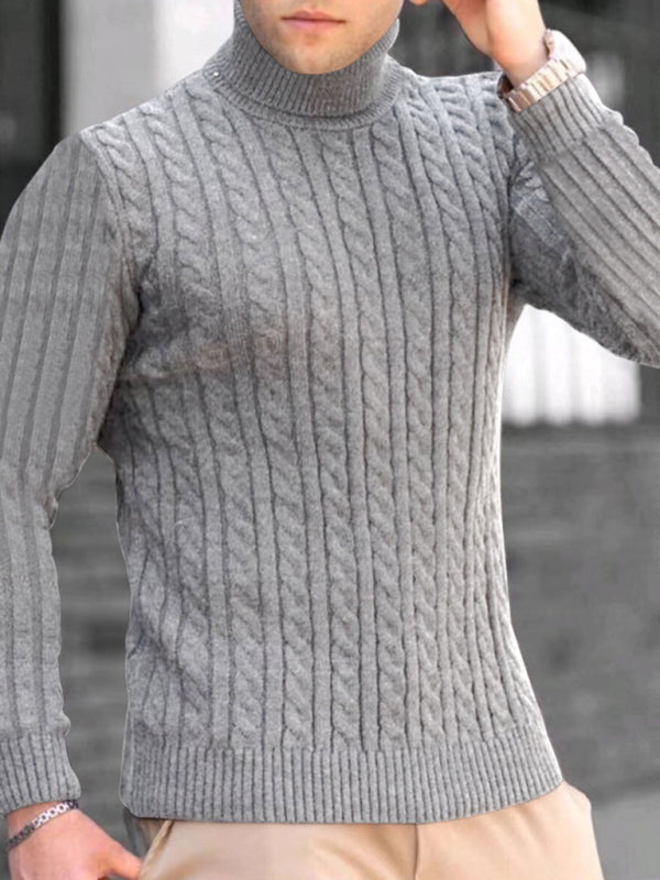 Vincenzo Beaumont — Men's turtleneck casual tight stretch sweater, alternate view 16