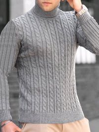 Vincenzo Beaumont — Men's turtleneck casual tight stretch sweater, alternate view 16