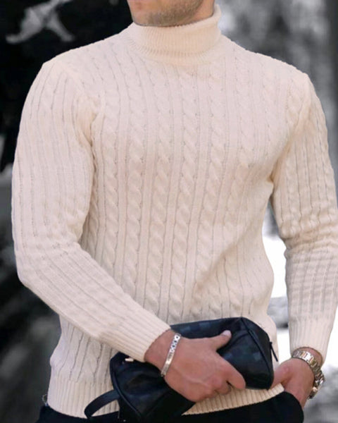 Vincenzo Beaumont — Men's turtleneck casual tight stretch sweater, alternate view 8
