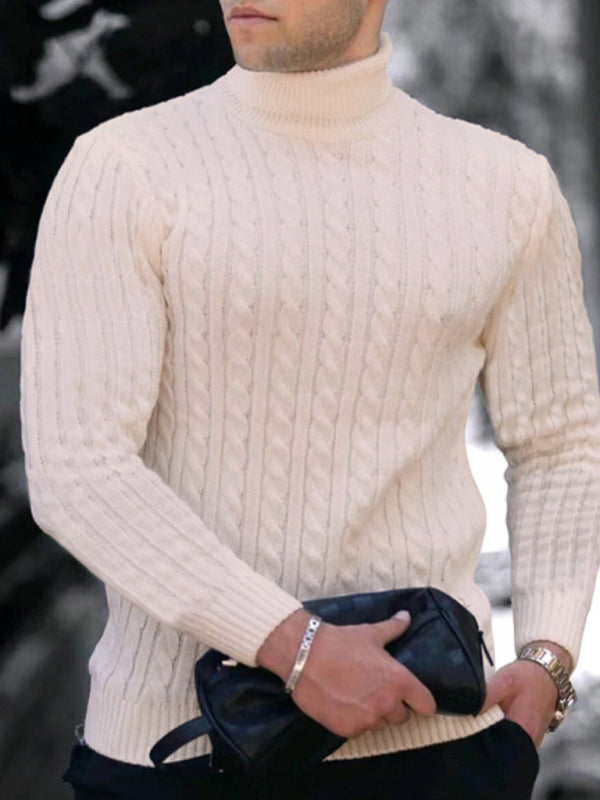 Vincenzo Beaumont — Men's turtleneck casual tight stretch sweater, alternate view 8