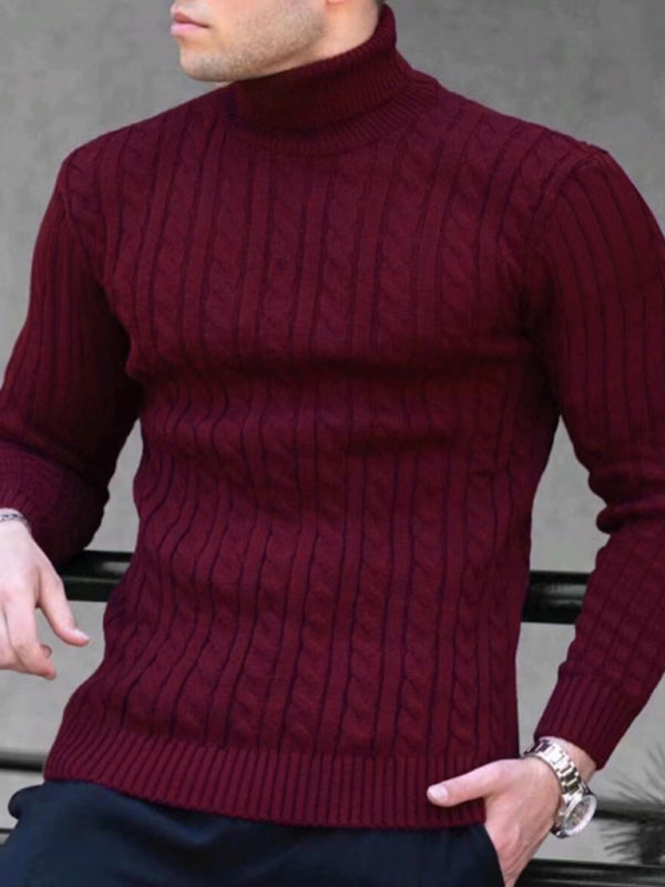 Vincenzo Beaumont — Men's turtleneck casual tight stretch sweater, alternate view 3
