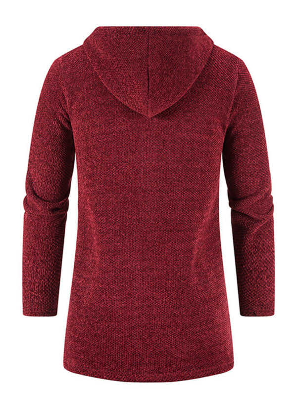 Valentin Laurent — Men's casual zipper hooded cardigan, alternate view 3