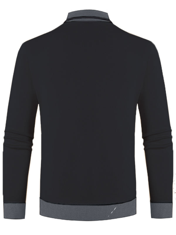Victor Beaumont — Men's new half turtleneck plus velvet slim long-sleeved sweater, alternate view 12
