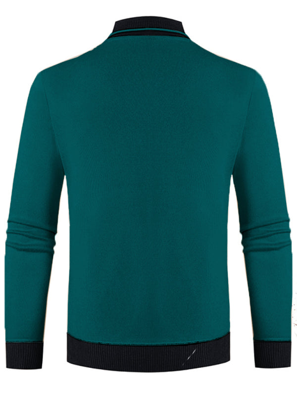 Victor Beaumont — Men's new half turtleneck plus velvet slim long-sleeved sweater, alternate view 3