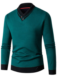Victor Beaumont — Men's new half turtleneck plus velvet slim long-sleeved sweater