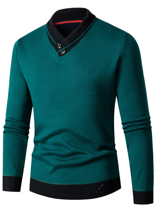 Victor Beaumont — Men's new half turtleneck plus velvet slim long-sleeved sweater