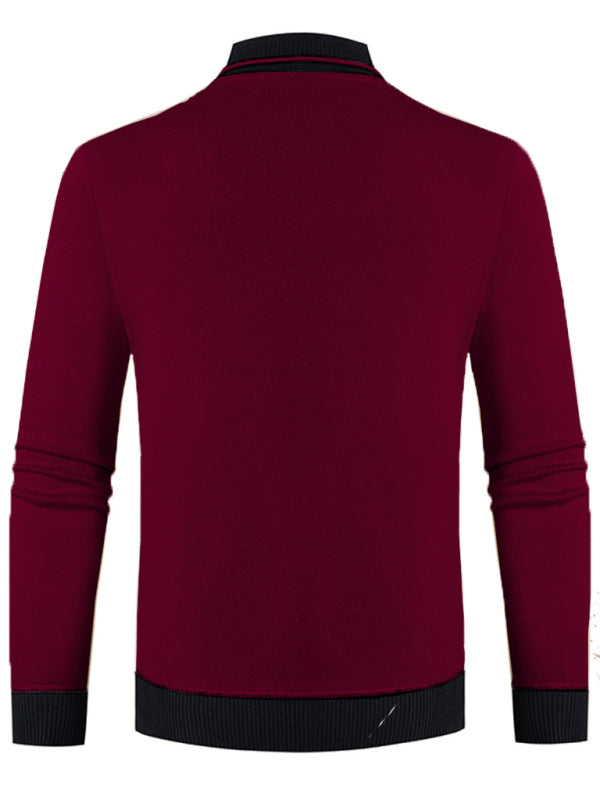 Victor Beaumont — Men's new half turtleneck plus velvet slim long-sleeved sweater, alternate view 5