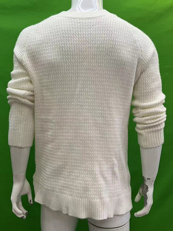 Fabian Laurent — Men's Casual Fashion Shoulder Contrast Color Long Sleeve Knitted Sweater, alternate view 3
