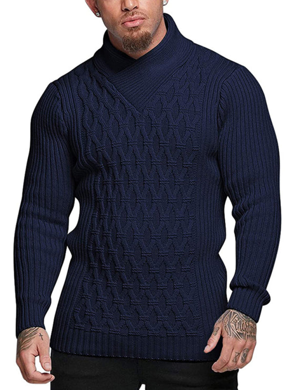 Hadrian Laurent — Men's Fashion Cable Knit Shawl Collar Sweater, alternate view 8
